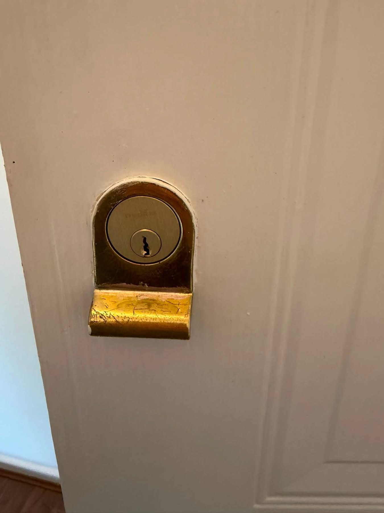 Finished external lock after night latch replacement in Smallfield